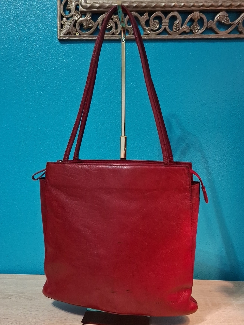 Wilson Leather Red Pelle Studio Tote Bag - Women's Shoulder Handbag - VINTAGE